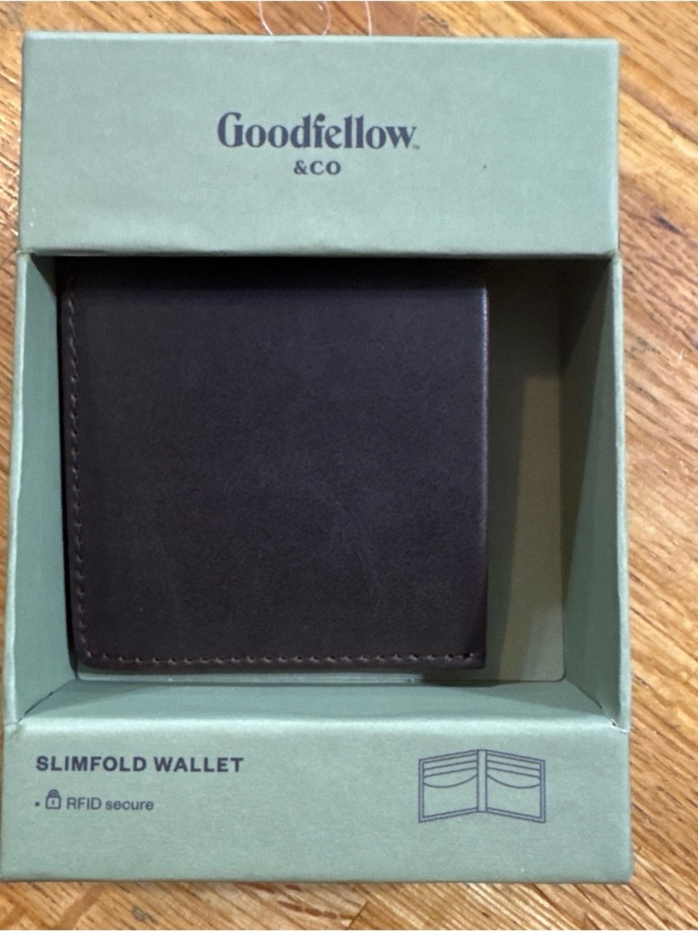 Goodfellow & Co Brown RFID Protection Slimfold Wallet